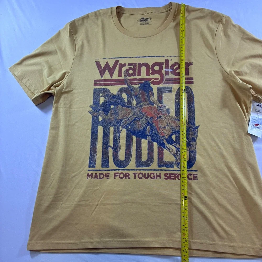 Wrangler Mens Rodeo Graphic T-Shirt Mustard Yellow XL NWT 112368514